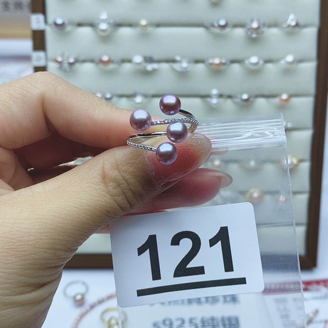 淡水珍珠戒指银S925镶嵌B*ᐝ121