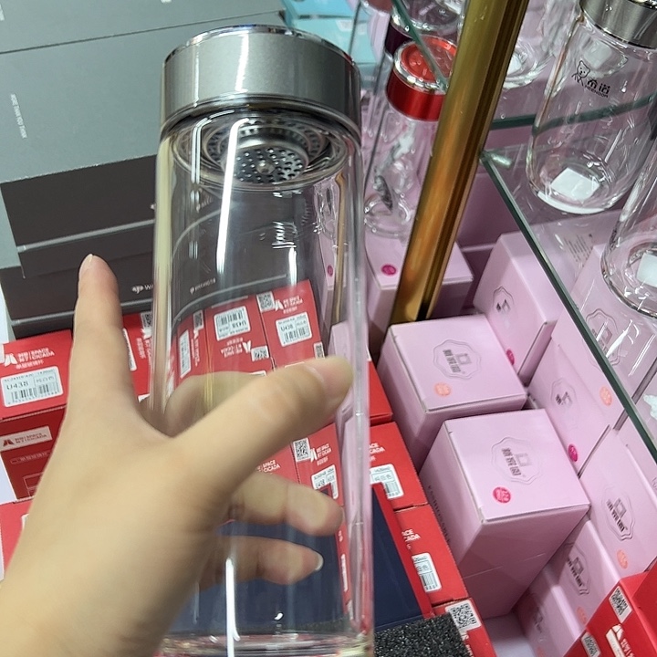 手工艺品琉璃银灰色单层玻璃杯430 1211小熊