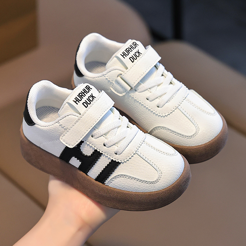 花花小黄鸭童鞋女童板鞋2025春秋新款百搭儿童德训鞋透气男童鞋子