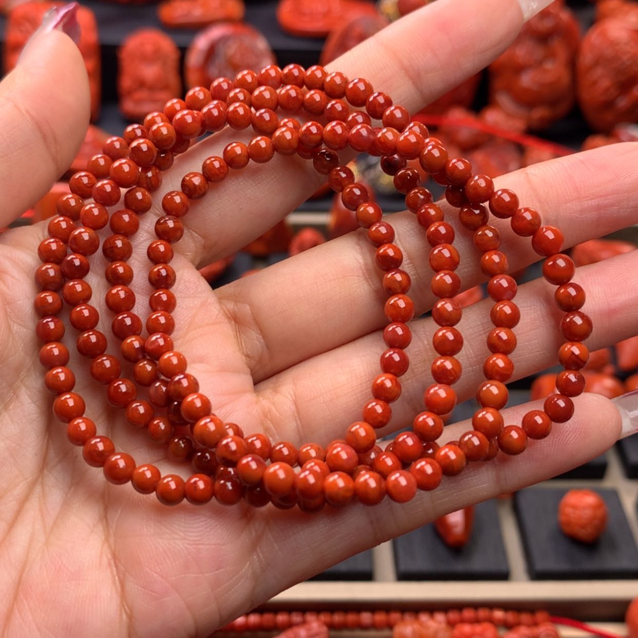 【闪购商品】南红玛瑙小米串4mm➕未镶嵌