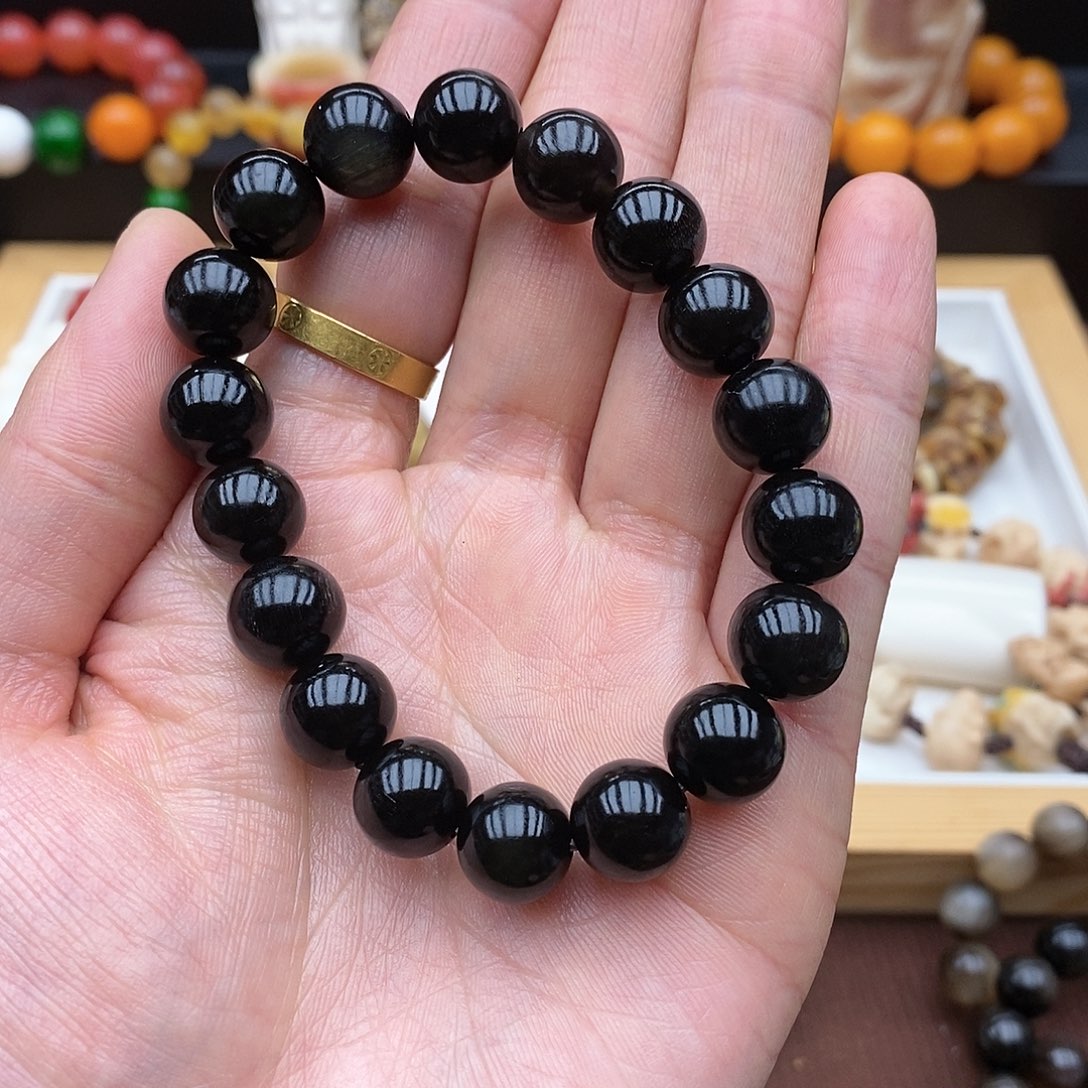 驼骨手串/手链12mm黑驴蹄骨手串