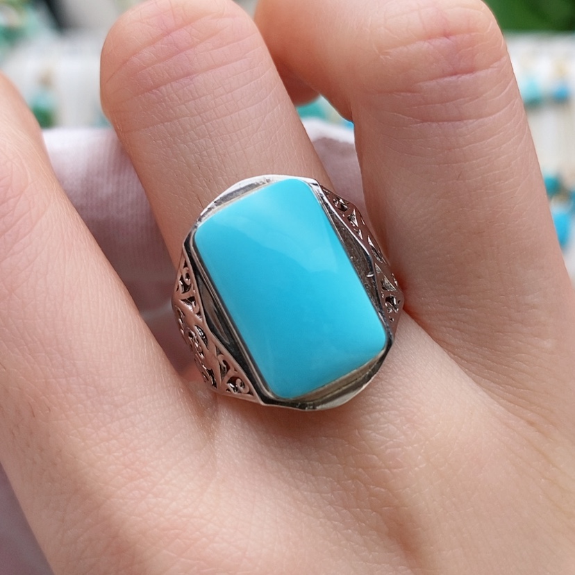 【闪购商品】绿松石原矿绿松石银S925镶嵌