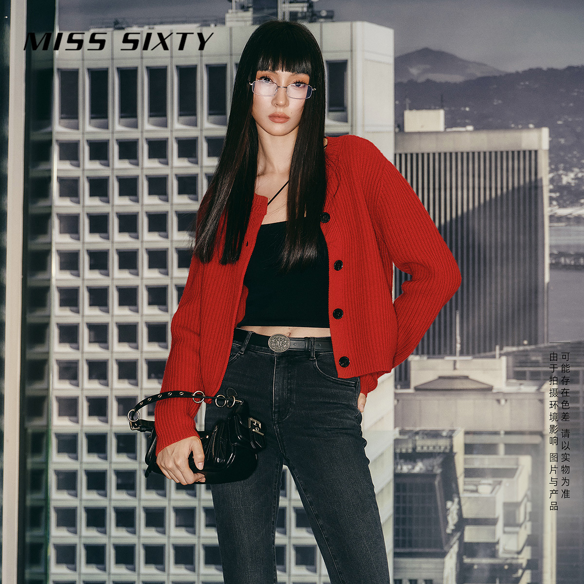 【新年系列】Miss Sixty绵羊毛针织衫外套女圆领宽松短款气质百搭