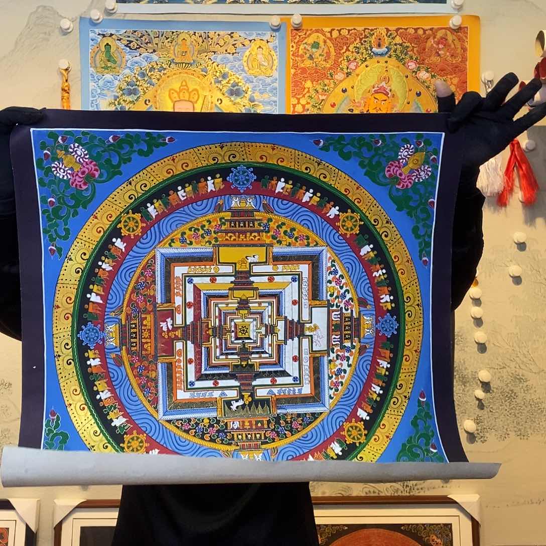 卷轴画纯手绘坛城唐卡50尺