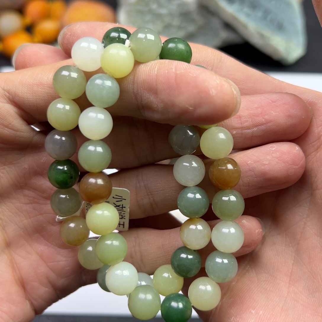 和田玉（糖玉）手链未镶嵌卡10多宝多样性拍一发一