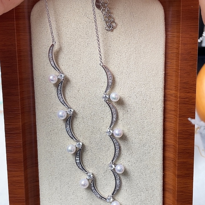 颈饰淡水珍珠银S925镶嵌