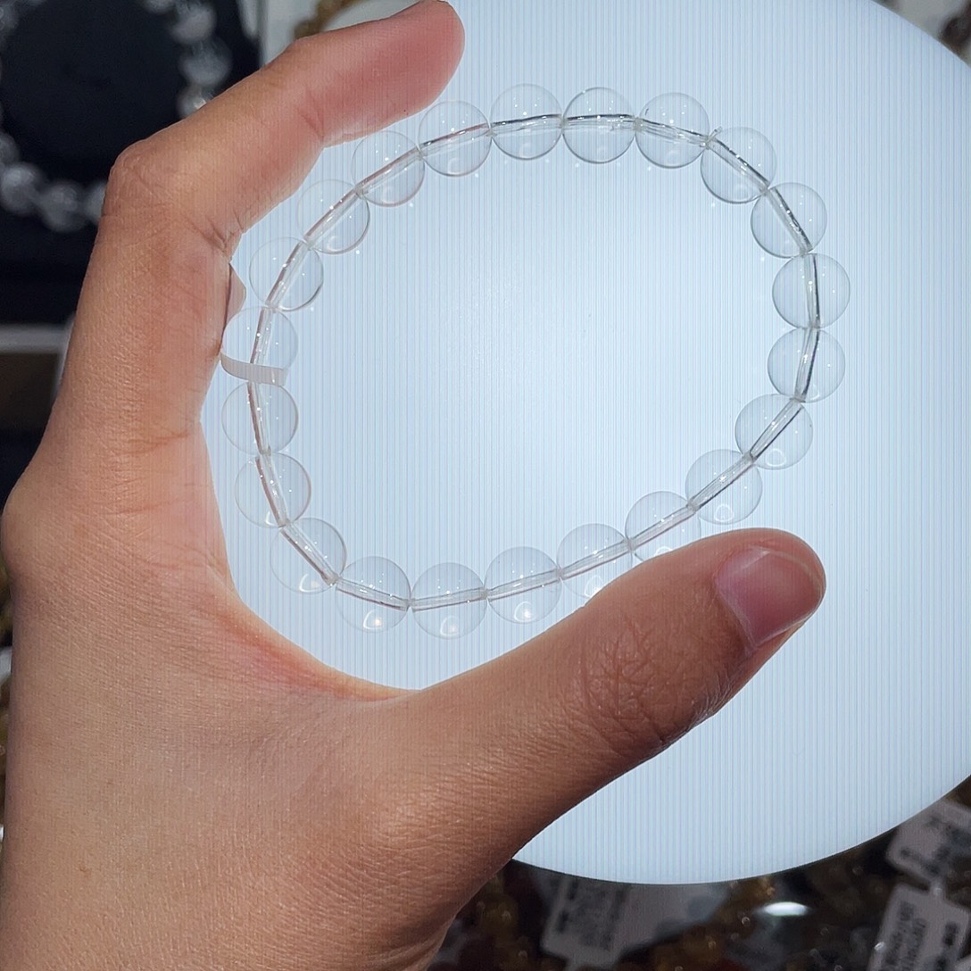 注***械手链未镶嵌水晶巴西白水晶8mm