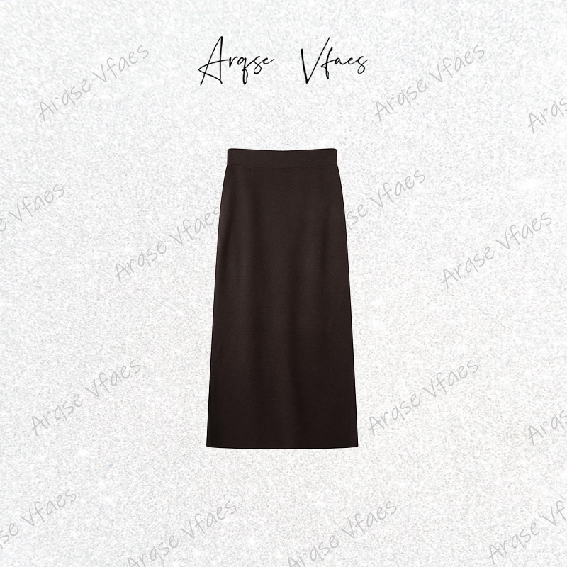 艾家同款2025冬季新款时尚百搭休闲中长款开叉半身裙354130