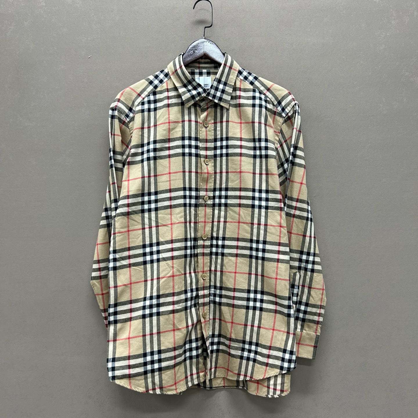 99新 BURBERRY/博柏利 经典格纹长袖衬衫 L码 ys000045