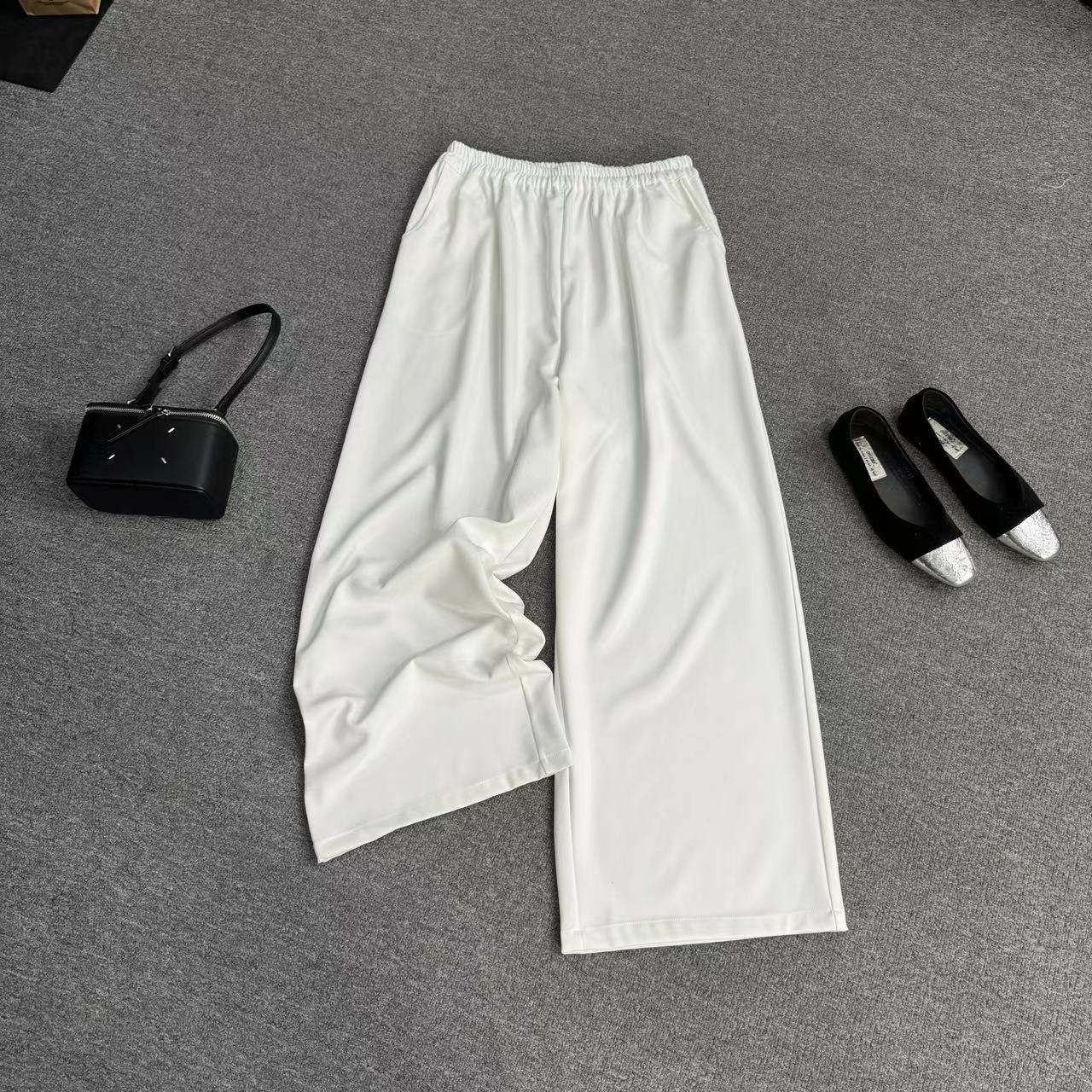 瑶睿安No退No换！！慎拍！！大码松紧腰直筒阔腿裤纯色拖地长裤 286