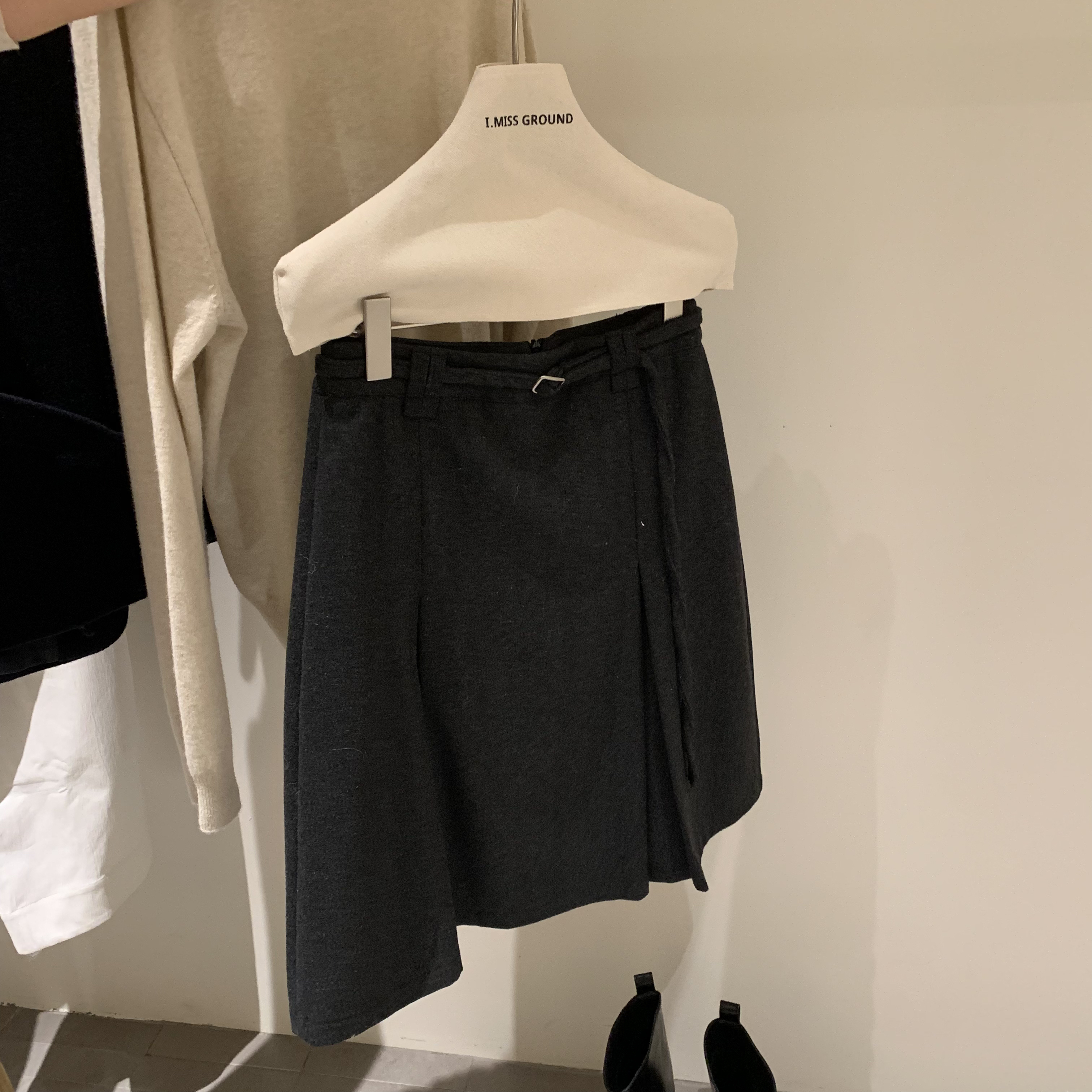 imiss@80769 韩系日常百搭压褶显瘦半身裙（S裙长57左右）12-12