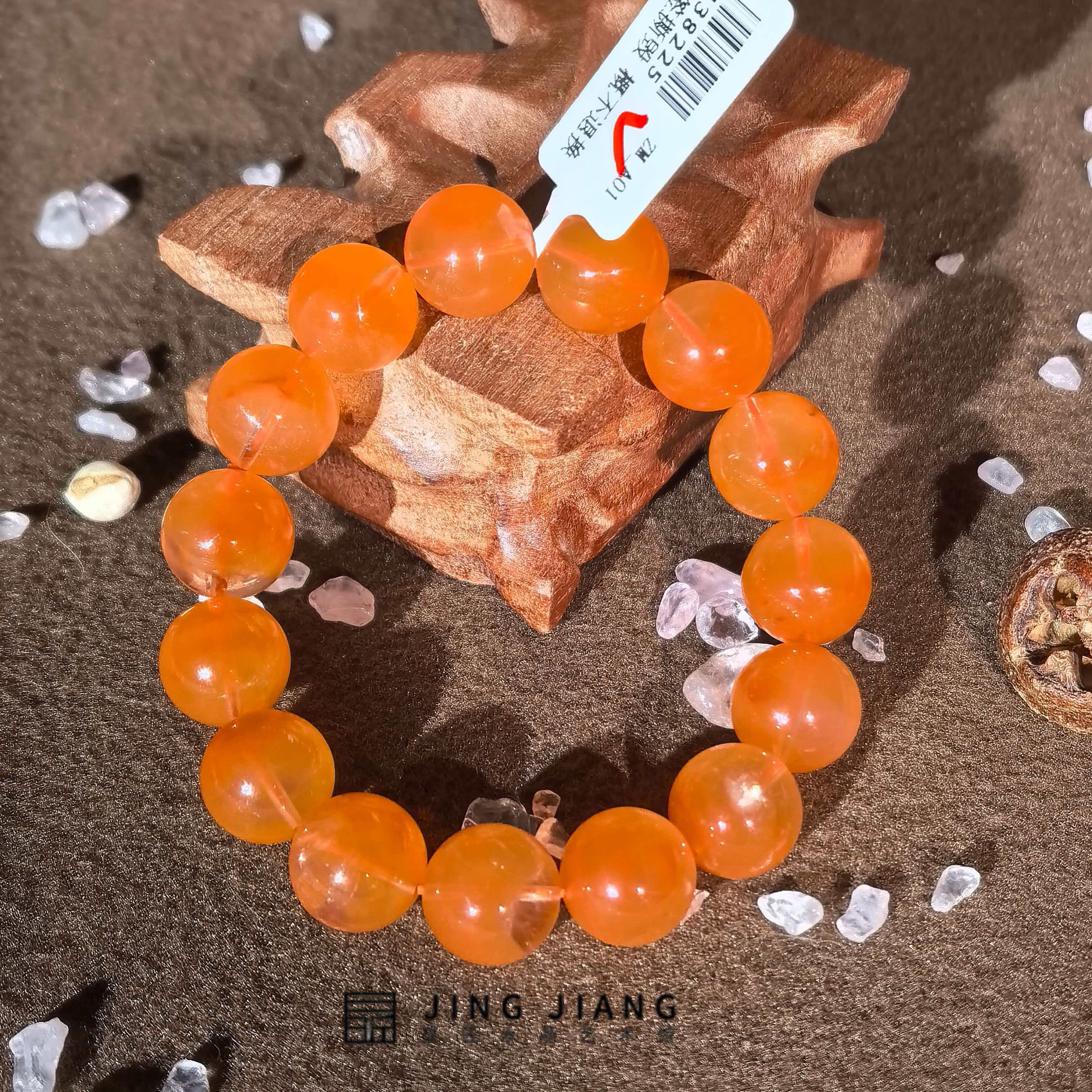 晶匠 红兔毛手串14m+  编号H-M38225