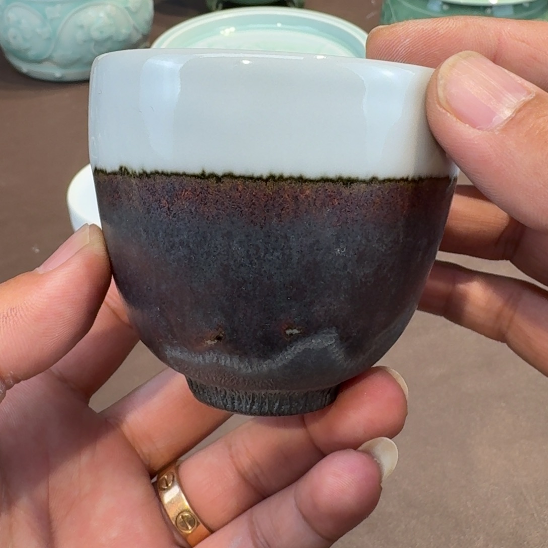 杯龙泉青瓷茶具微瑕