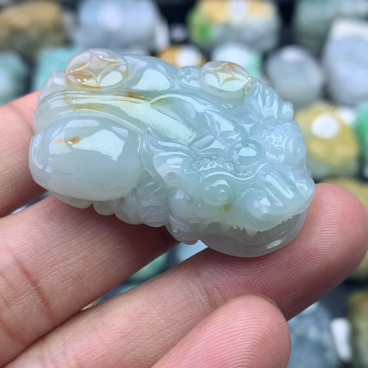 翡翠颈饰未镶嵌天然缅甸翡翠招财貔貅吊坠