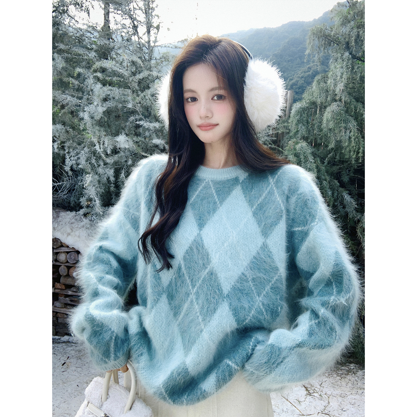 梅子熟了 羊毛拉毛慵懒感宽松毛衣