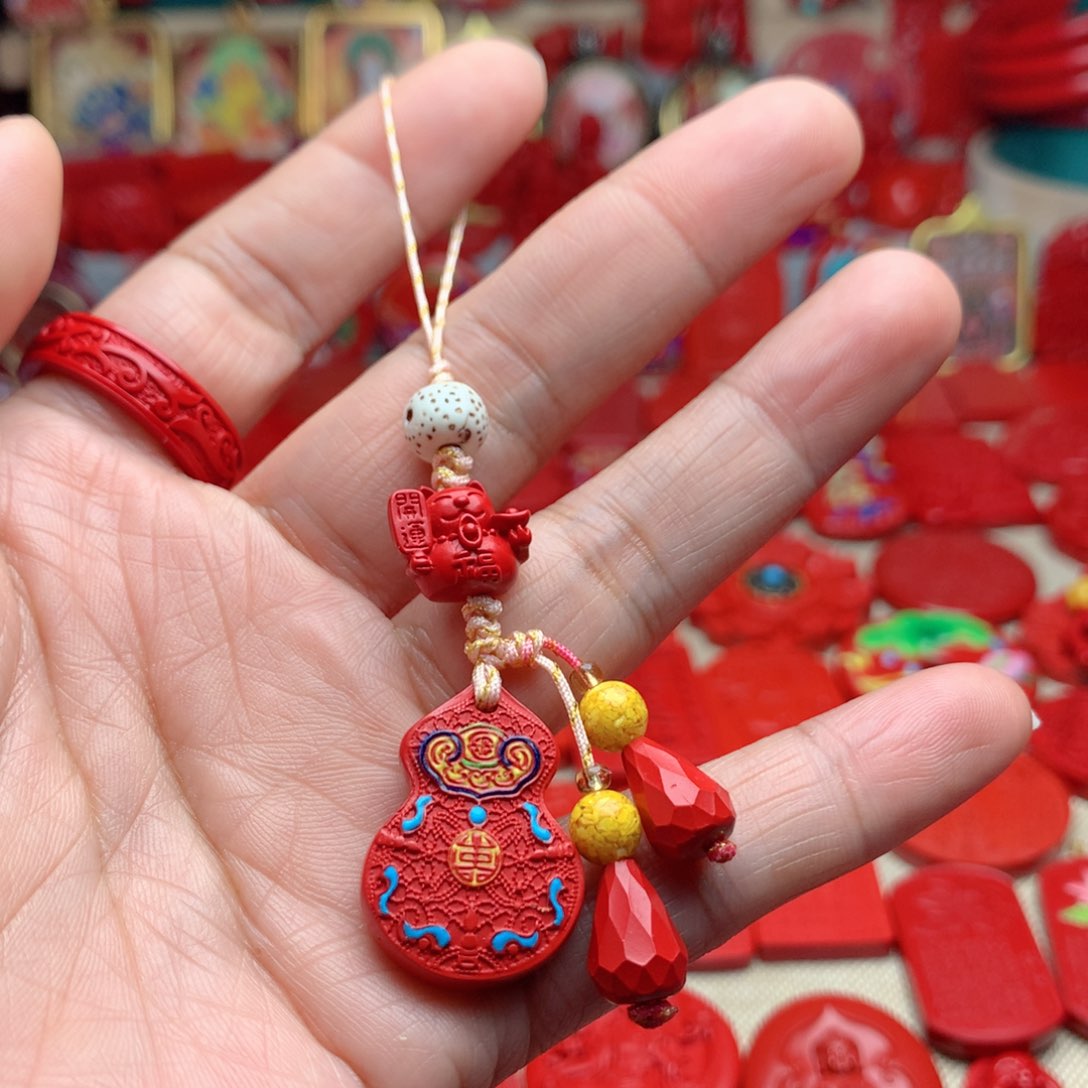 天然辰砂工艺品朱砂手机坠