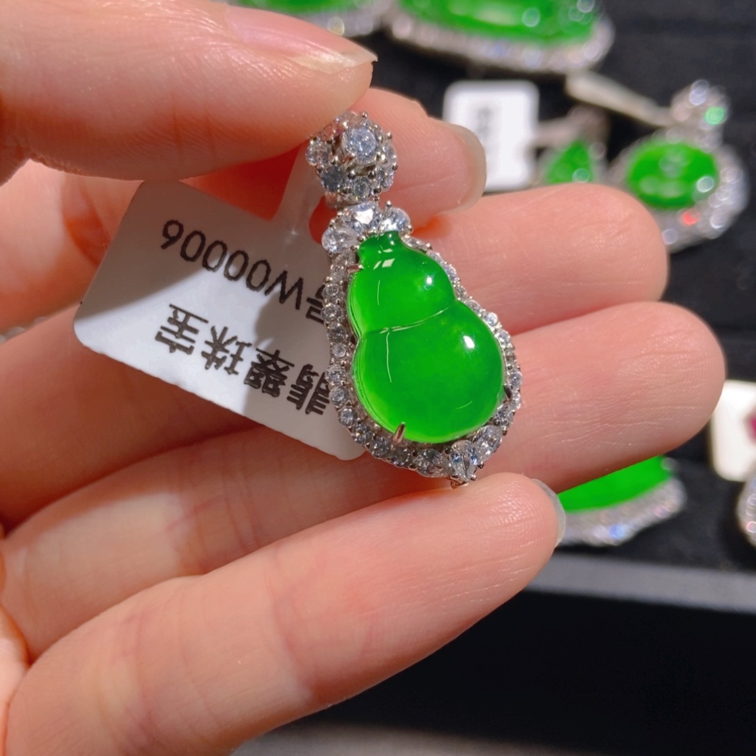 翡翠吊坠(不含链)银S925镶嵌