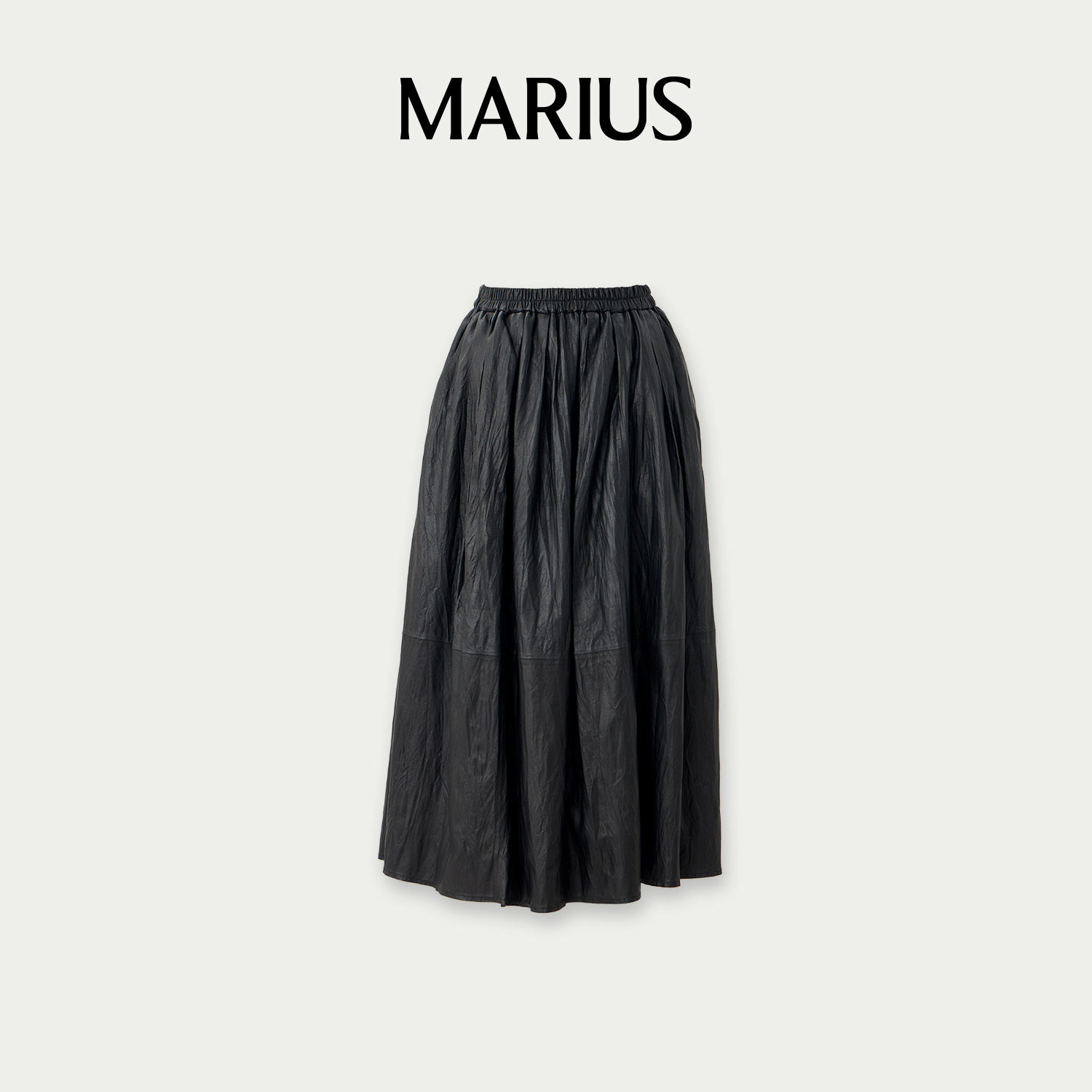 MARIUS"纸皮皱皱裙"时尚女士气质压褶裙