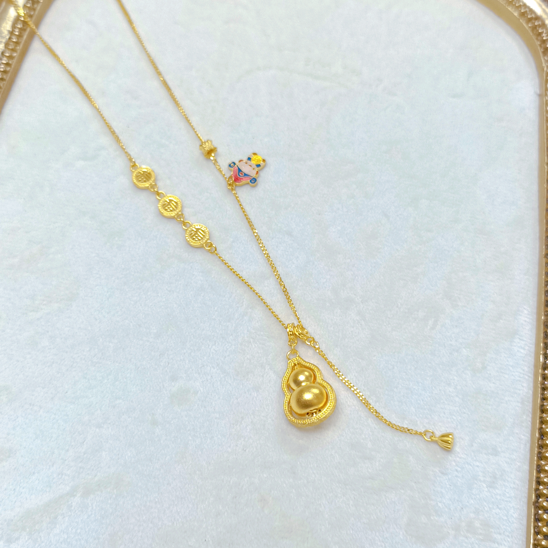 足金999葫芦福牌小财神项链