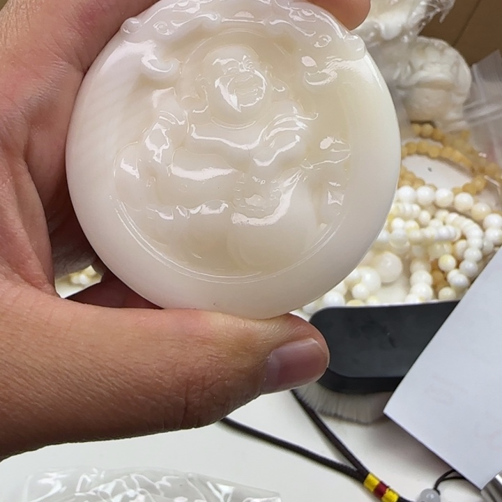 手串/手链贝壳玉化佛圆牌10号