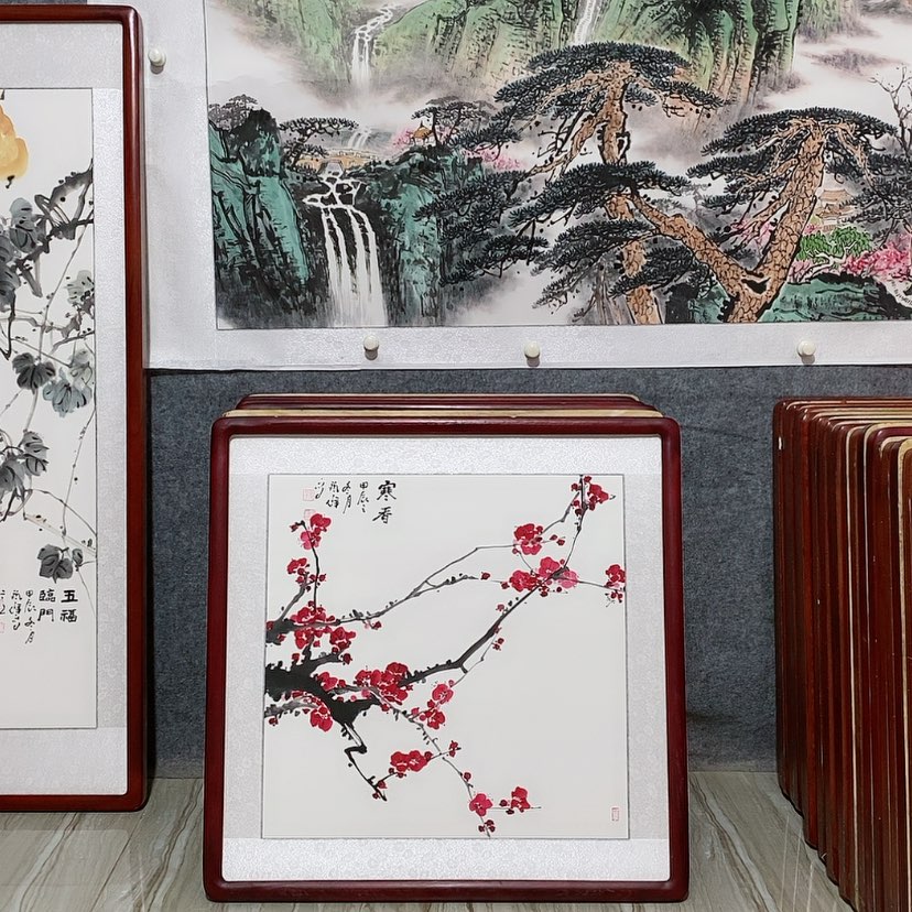 【闪购商品】国画书画作品带框65×65厘米