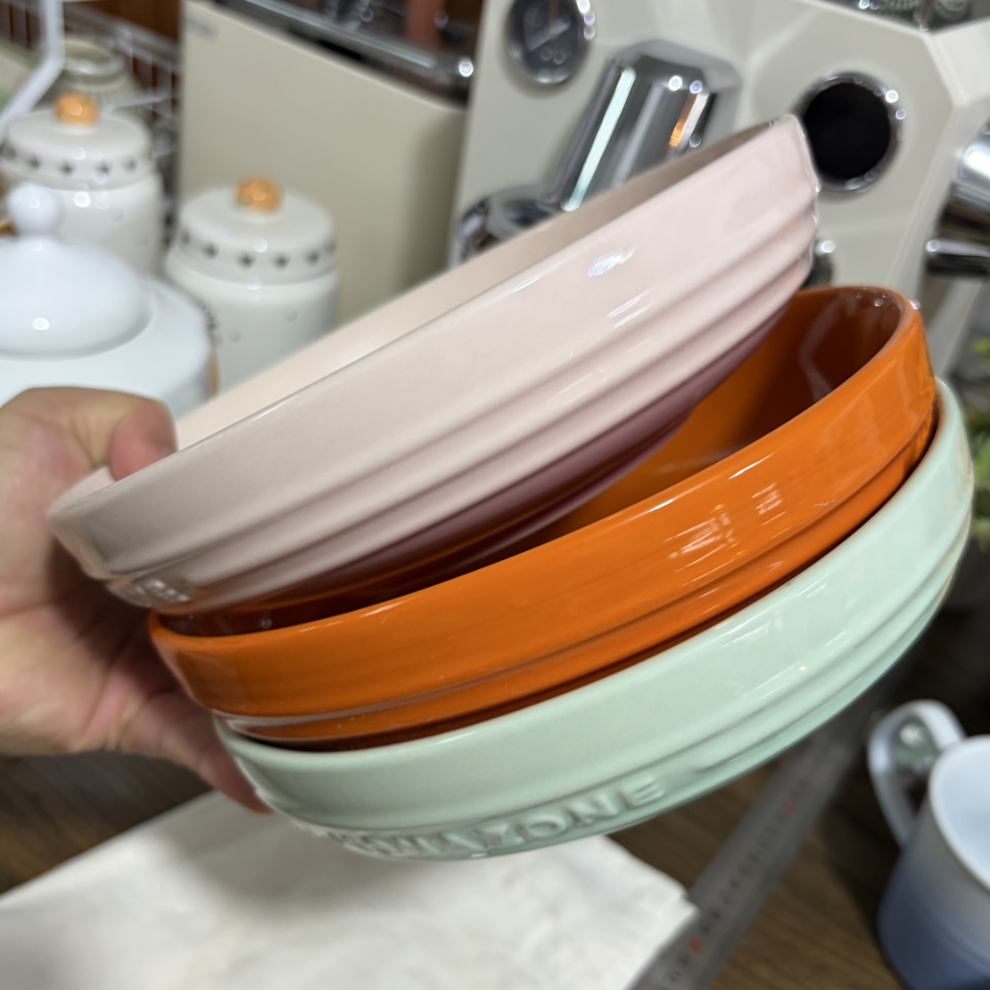 高温陶瓷珐琅釉8寸汤盘微瑕