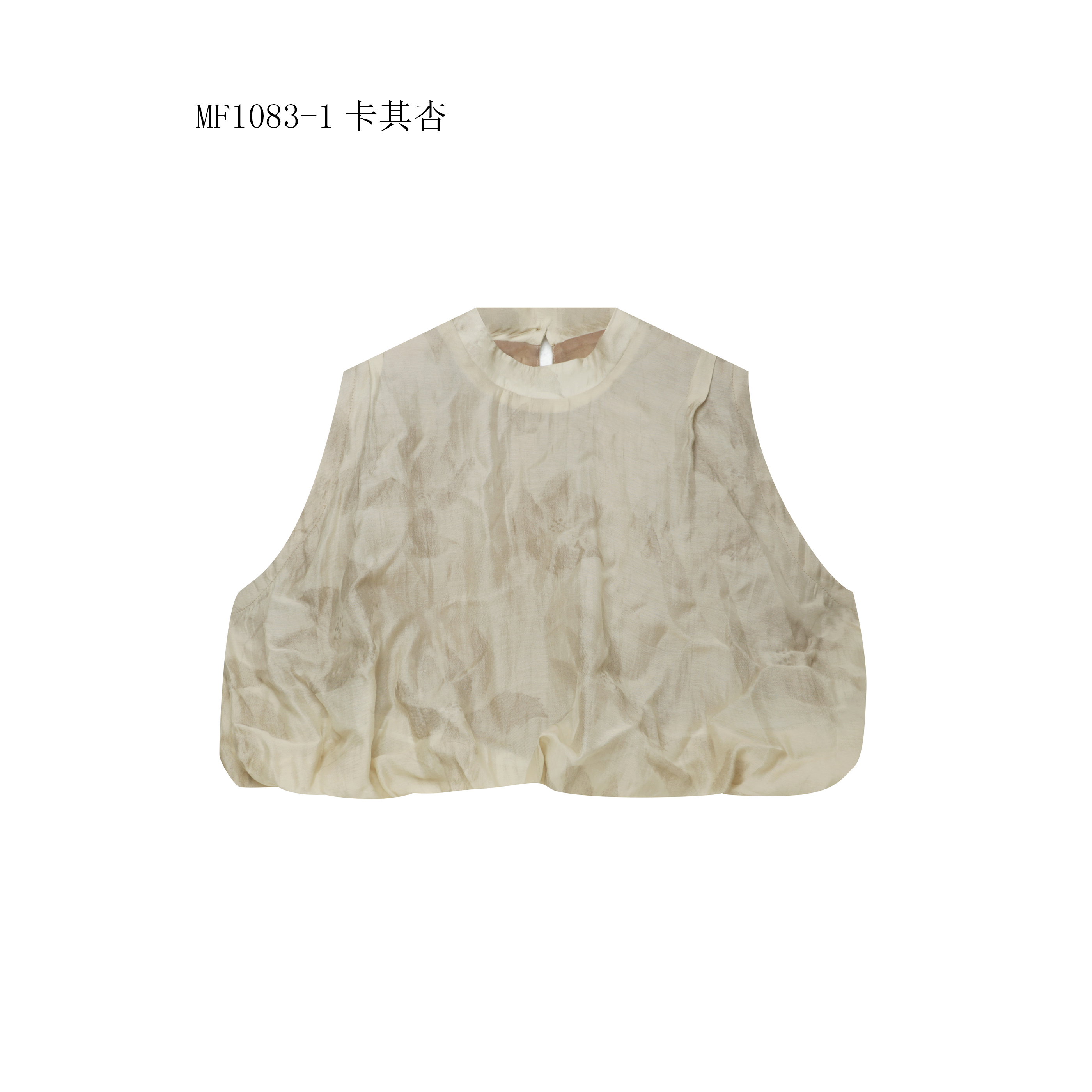 【麻訪家】MF1083-1卡其杏文艺简约休闲百搭坎肩上衣