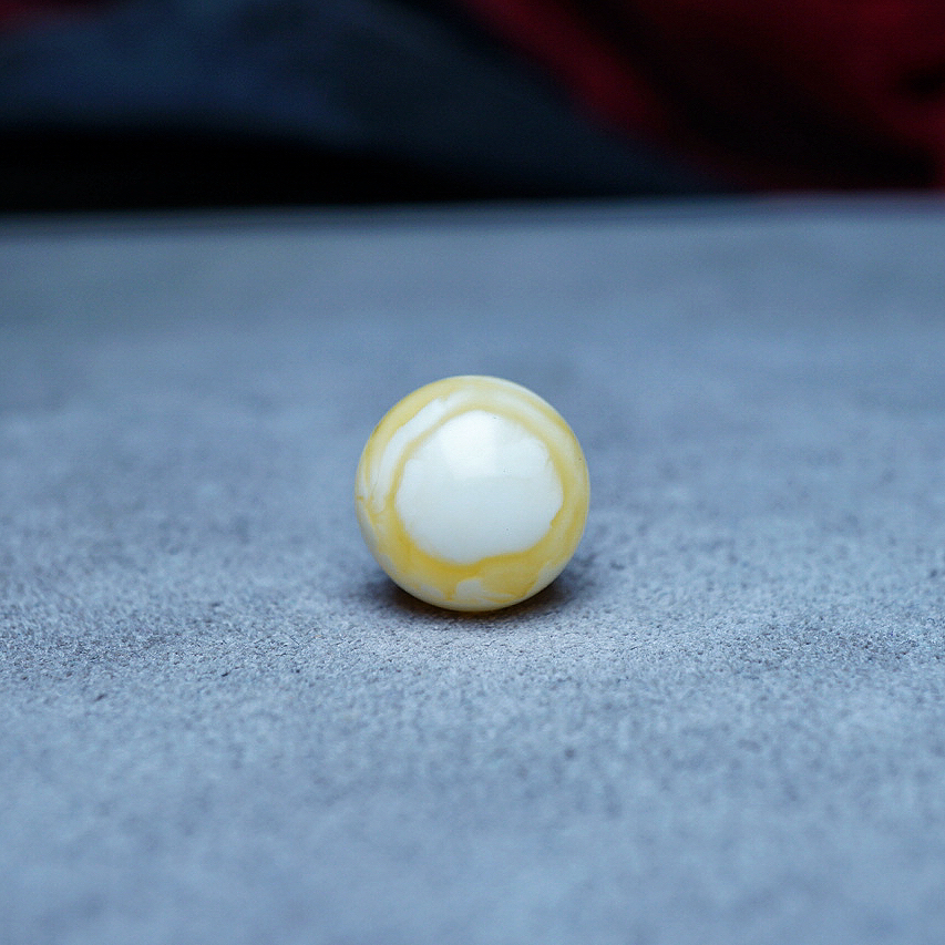 【段掌柜·11.7mm天眼虎皮妖花金白款】天然蜜蜡圆珠（打孔不予退货）