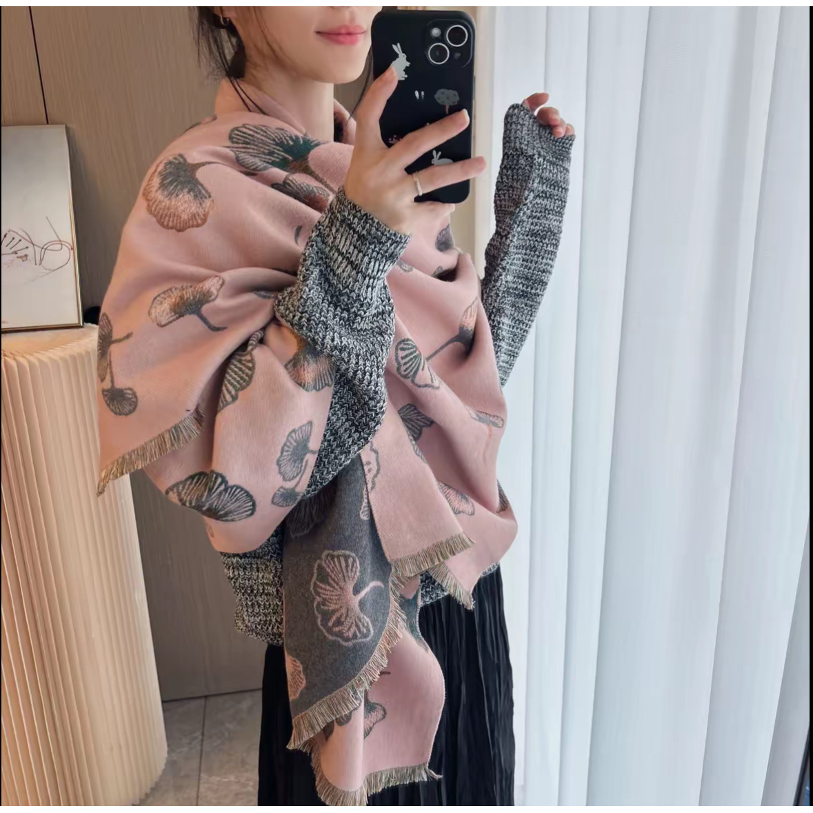 银杏叶2025新款披肩夏季高级感披肩保暖云南旅游外搭披肩女