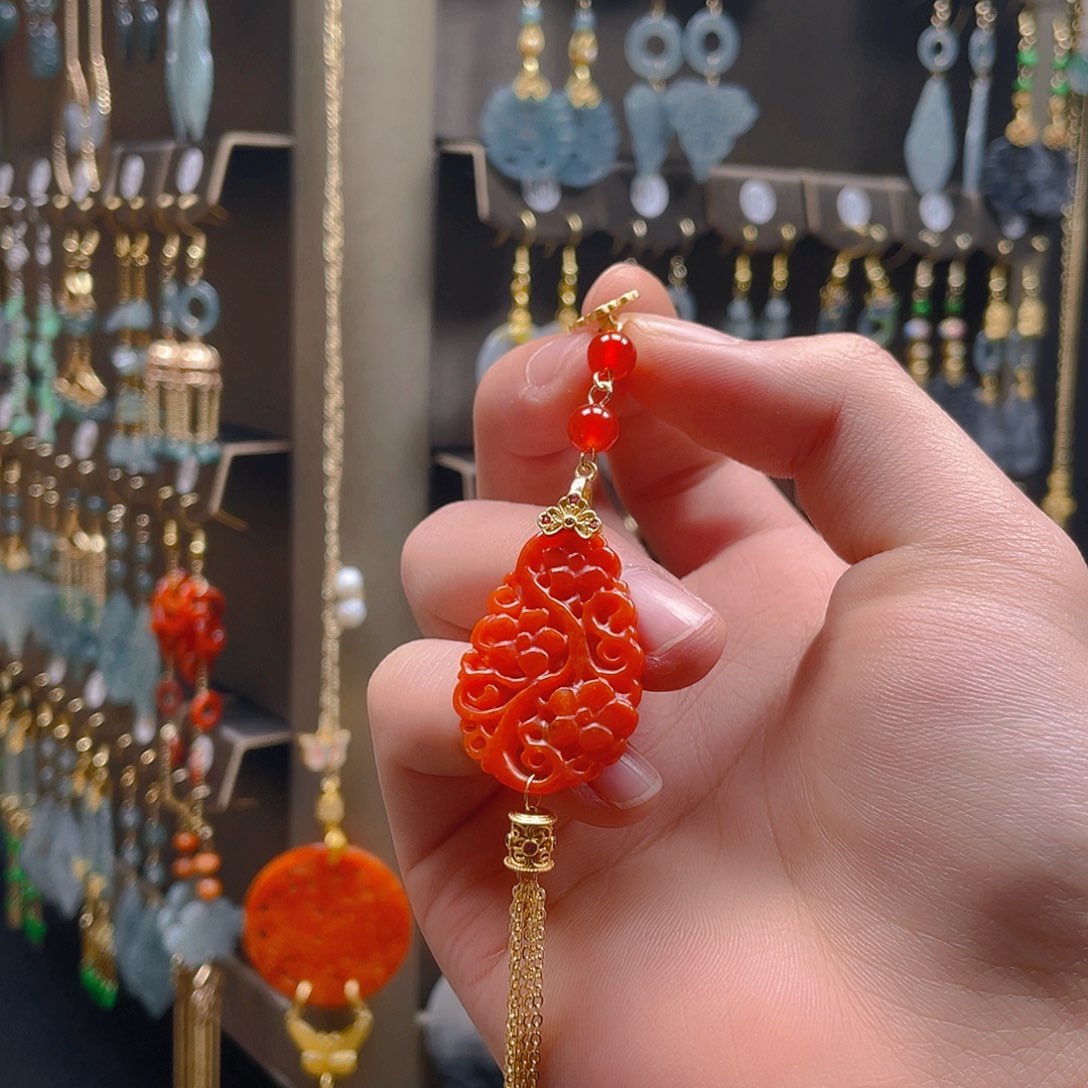 翡翠耳饰合金翡翠