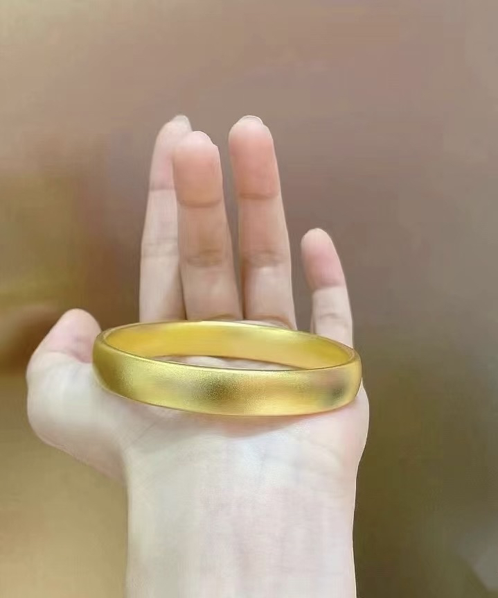 足银手镯 【中艺珠宝】古法轮胎手镯外包了金（卡9.8mm）