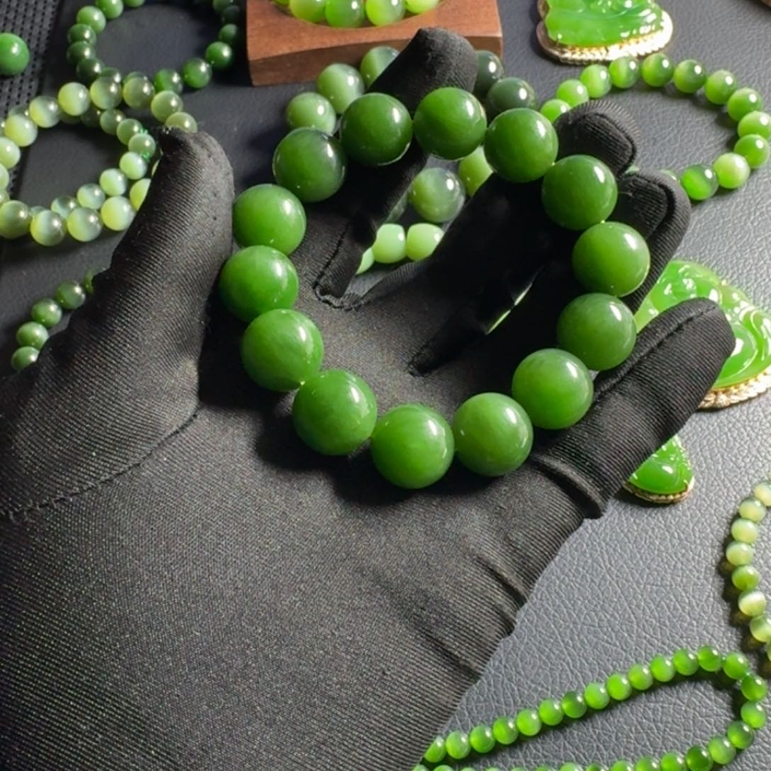 和田玉（碧玉）手串未镶嵌赫**镛