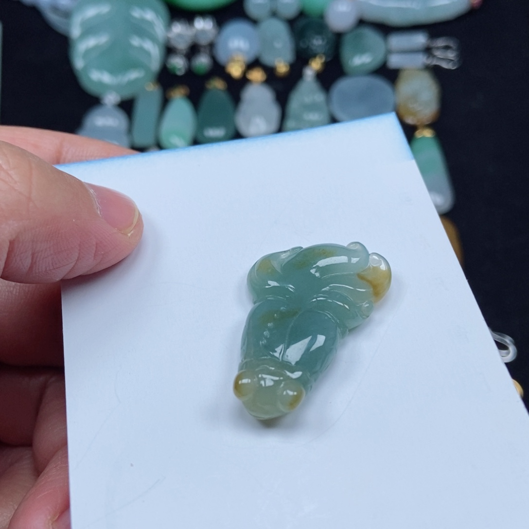 翡翠未镶嵌颈饰鱼儿