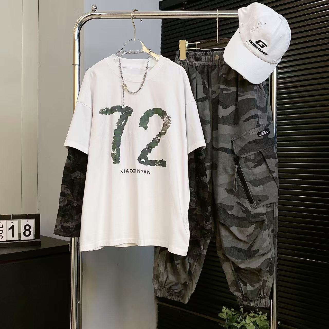 【嘟妈童装】2025儿童长袖圆领数字T恤男童春季假两件上衣5309