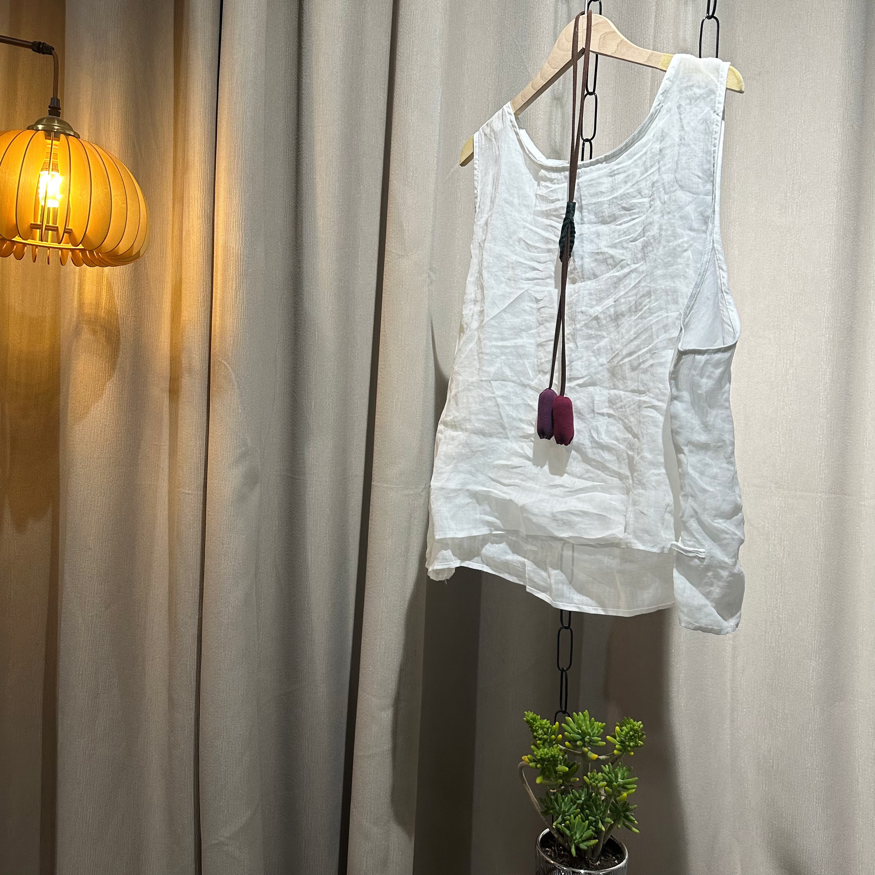 大鲸鱼-苎麻百搭休闲吊带背心（前衣长57后衣长60）