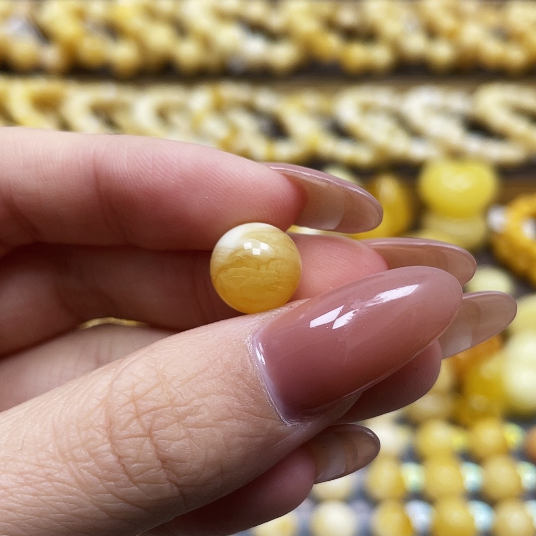 琥珀珠宝奇石未镶嵌11.6mm瑕疵福利款