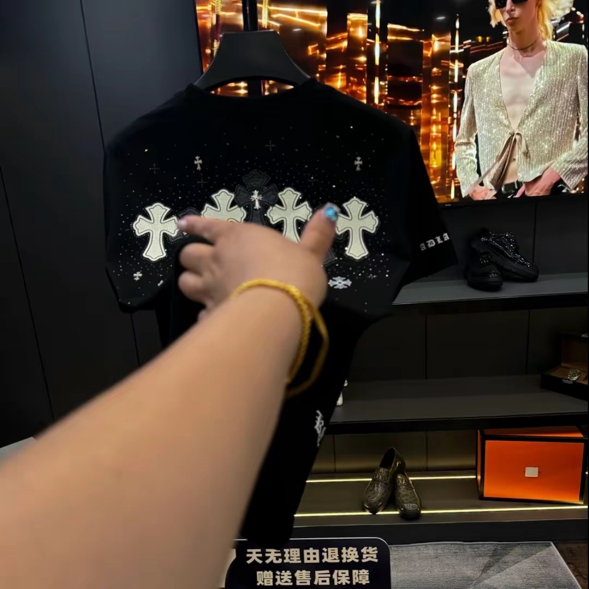 2025早秋新款情侣666设计师烫钻轻奢短袖上衣圆领日常男士T恤