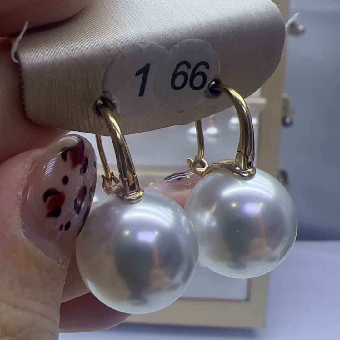 淡水珍珠耳饰18K金镶嵌