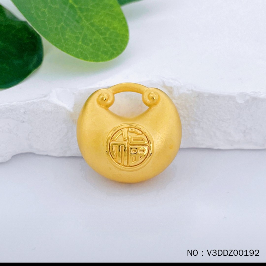 点哥黄金珠宝甄选足金3D硬金胖福吊坠