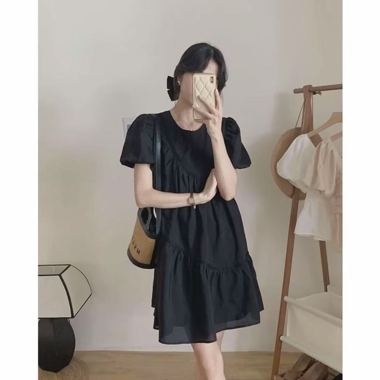 【YZ•衣系列】NN127-时尚女装设计感新款连衣裙法式收腰气质显瘦