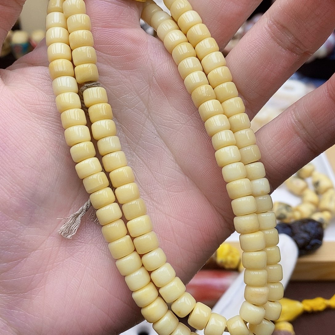 驼骨手串/手链7×5驼骨鸡油黄