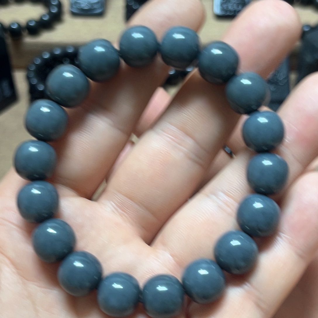 未镶嵌手链和田玉且末莫兰蒂灰手串卡12精工老型