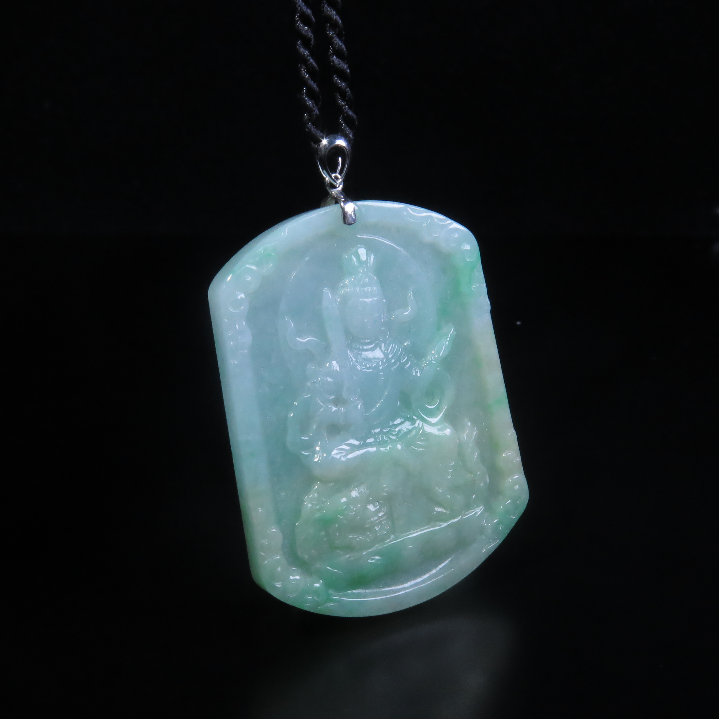 清代翡翠文殊菩萨牌饰/MZ585148/翡翠/民族文物