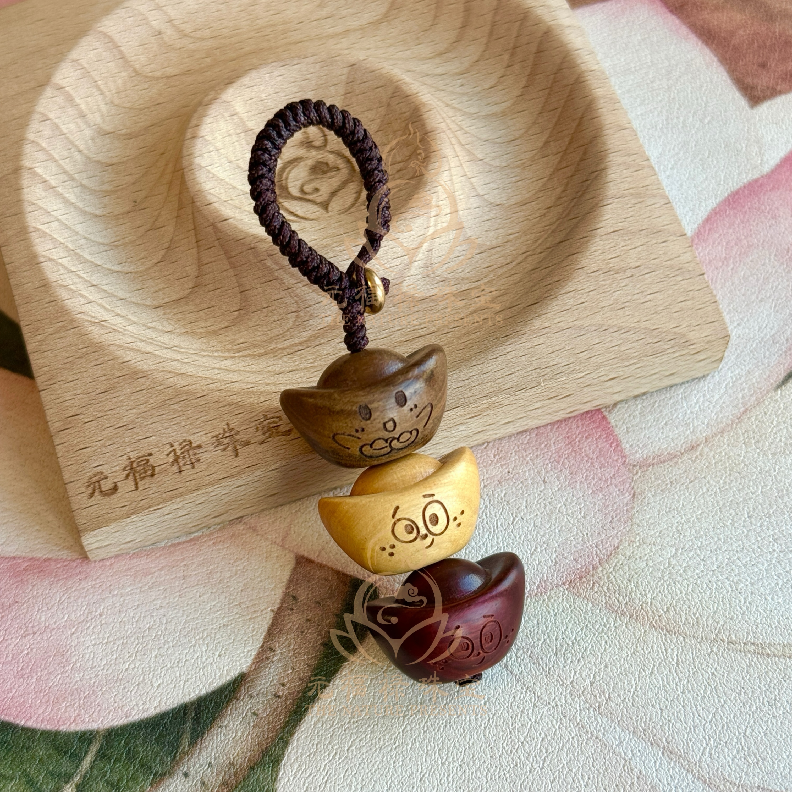 【元福禄】【元宝钥匙扣 】天然檀木钥匙扣 多样性发其一