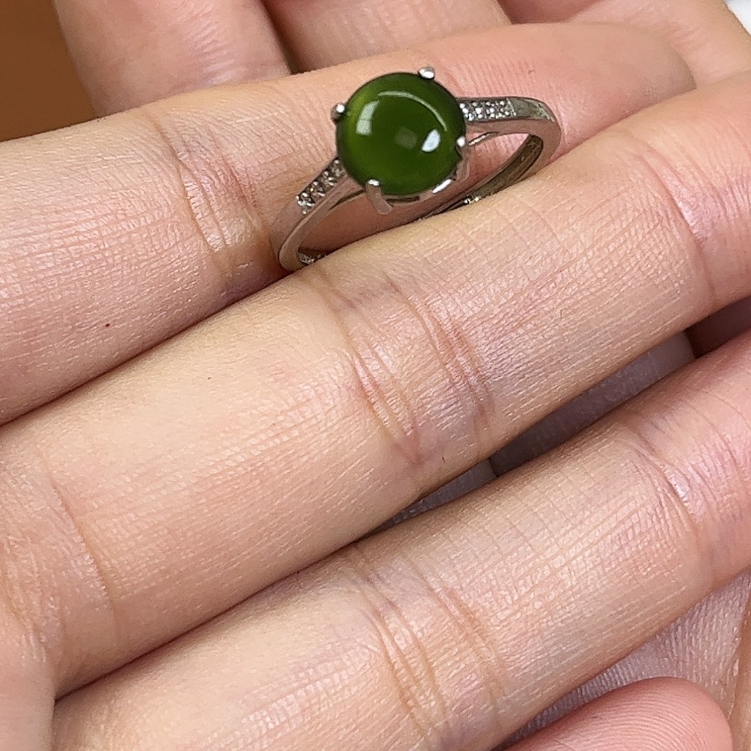 晚***·和田玉银S925镶嵌耳饰