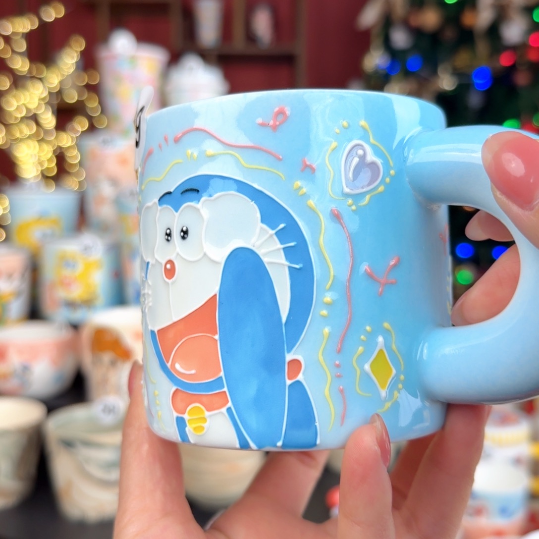 尤***尤陶景德镇手绘高温釉下彩