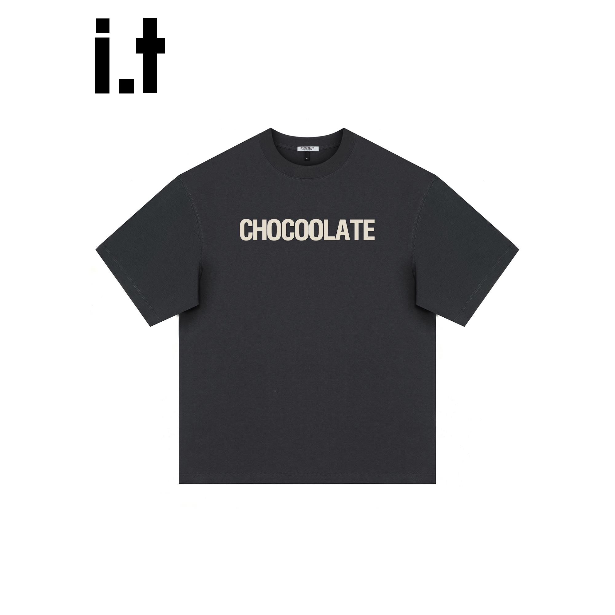 it:CHOCOOLATE深灰色短袖t恤男款夏季男士半袖美式潮牌半袖上衣服