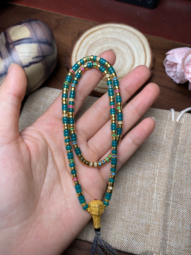 【手持】高瓷地狱绿绿松石18k金时尚高级手持可绕手两圈贵气优雅卡4