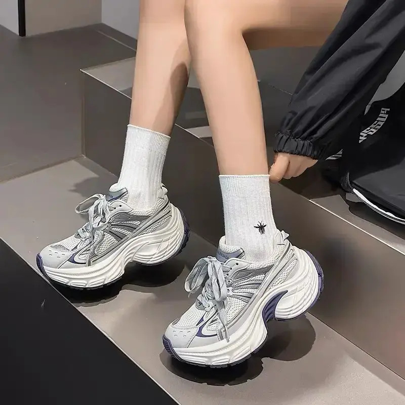【小蓝鲸】复古老爹鞋女2025秋季新款潮流运动厚底休闲鞋