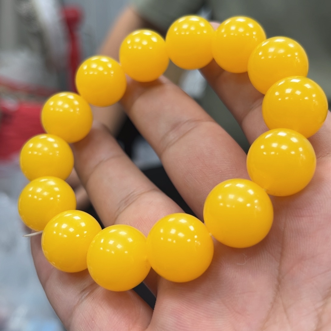 未镶嵌颈饰蜜蜡16mm手串